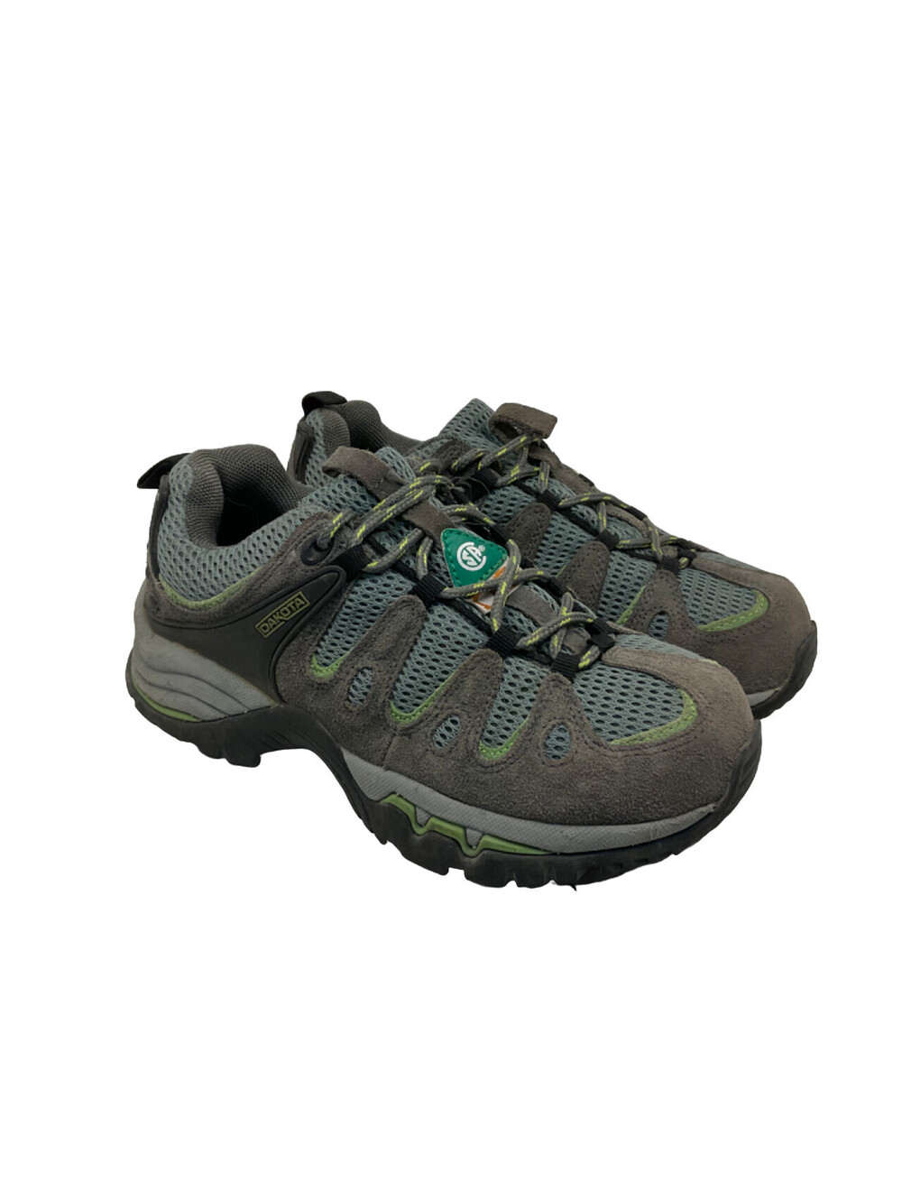 DAKOTA Women's Low-Cut Safety Toe Hiking Work Shoes Grey/Green Size 6.5M